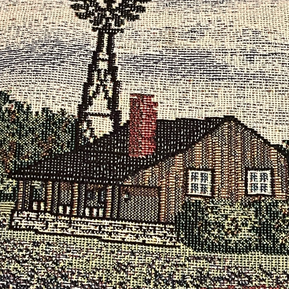 riddle cockrell Tapestry Throw Pillow Barn Farm Texas Spring Bluebonnets Ranch